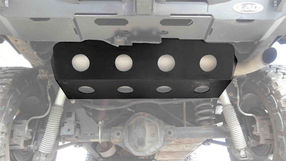 ~(25 lbs. 40X18X8)~ Destroyer Muffler Rear Skid Plate Black Powder Coated 2007-2017 Jeep JK Wrangler