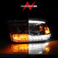 ANZO 09-19 Dodge RAM 1500 / 10-18 2500/3500 LED Proj Headlights SeqSig Chrome - Pair