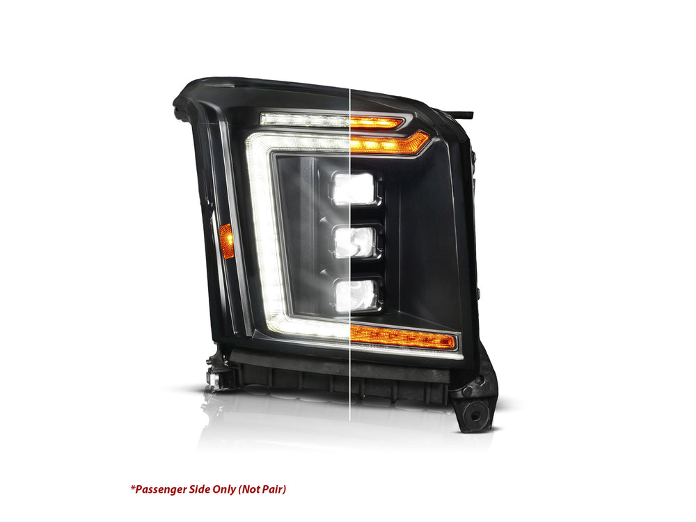 ANZO 15-20 GMC Yukon (Incl XL - Factory Halogen Models) Full LED Proj Headlights Black - Pass. Side
