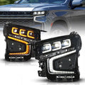 ANZO 21-23 Chevy Tahoe/Suburban LED Light Bar Style Headlights Black w/ Sequential DRL (Right Side)