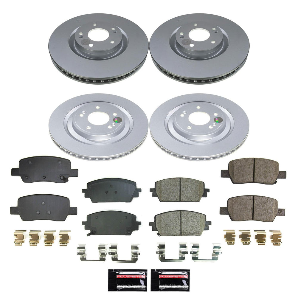 Power Stop 21-22 Kia Sorento Front and Rear Z17 Coated Brake Kit