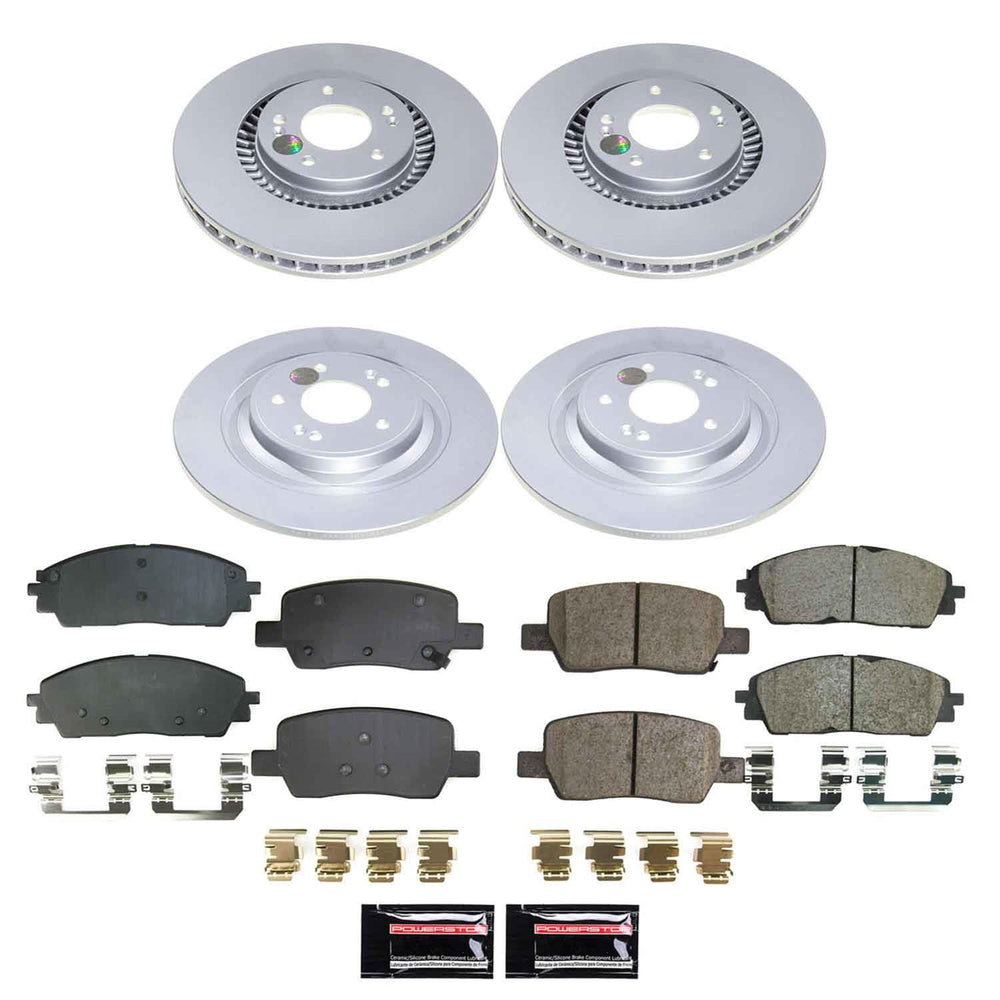 Power Stop 2022 Kia Carnival Front and Rear Z17 Coated Brake Kit