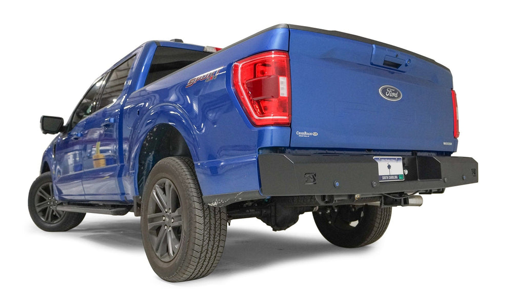 21C F150 RED STEEL REAR SENSOR BUMPER MATTE BLACK
