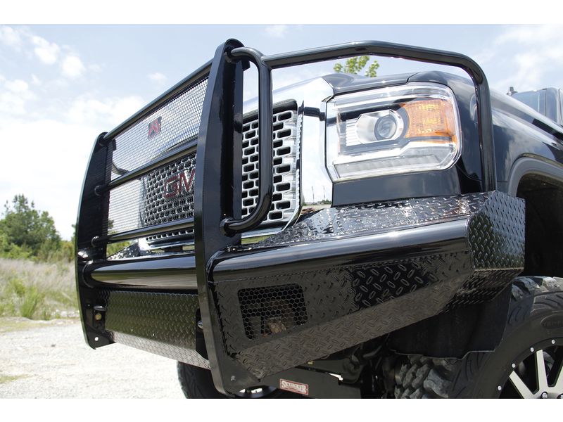 1114 SIERRA 2500/3500 HD FRONT RANCH BUMPER W/ FULL GUARD W/ TOW HOOKS