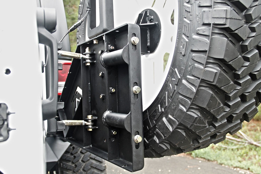 0717 JEEP JK OFF THE DOOR TIRE CARRIER (NEEDS BASE BUMPER) MATTE BLACK