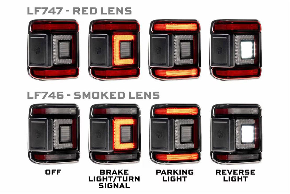 XB LED Tail Lights: Jeep Wrangler JL (18 ) (Smoked Lens / Set)