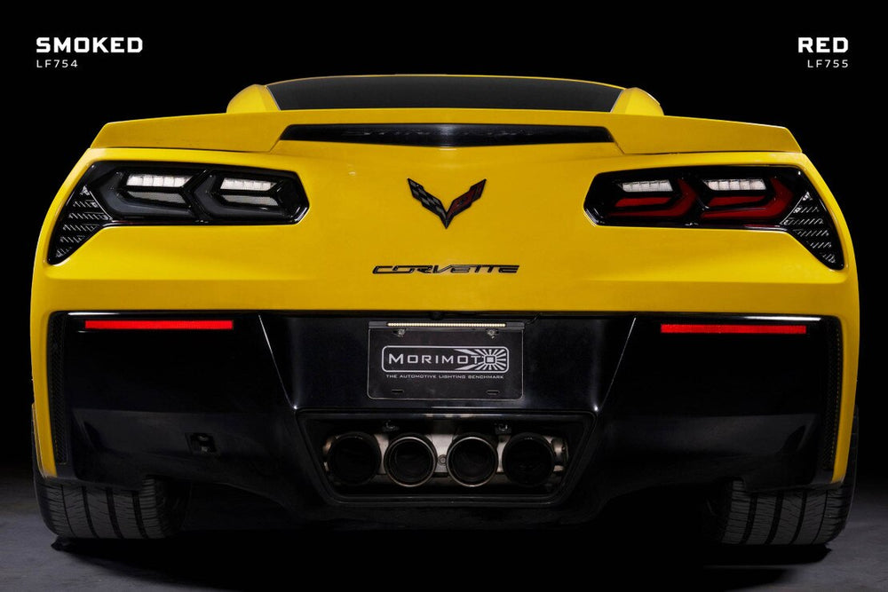XB LED Tail Lights: Corvette C7 (14-19) (C8 Style / Red Lens / Set)