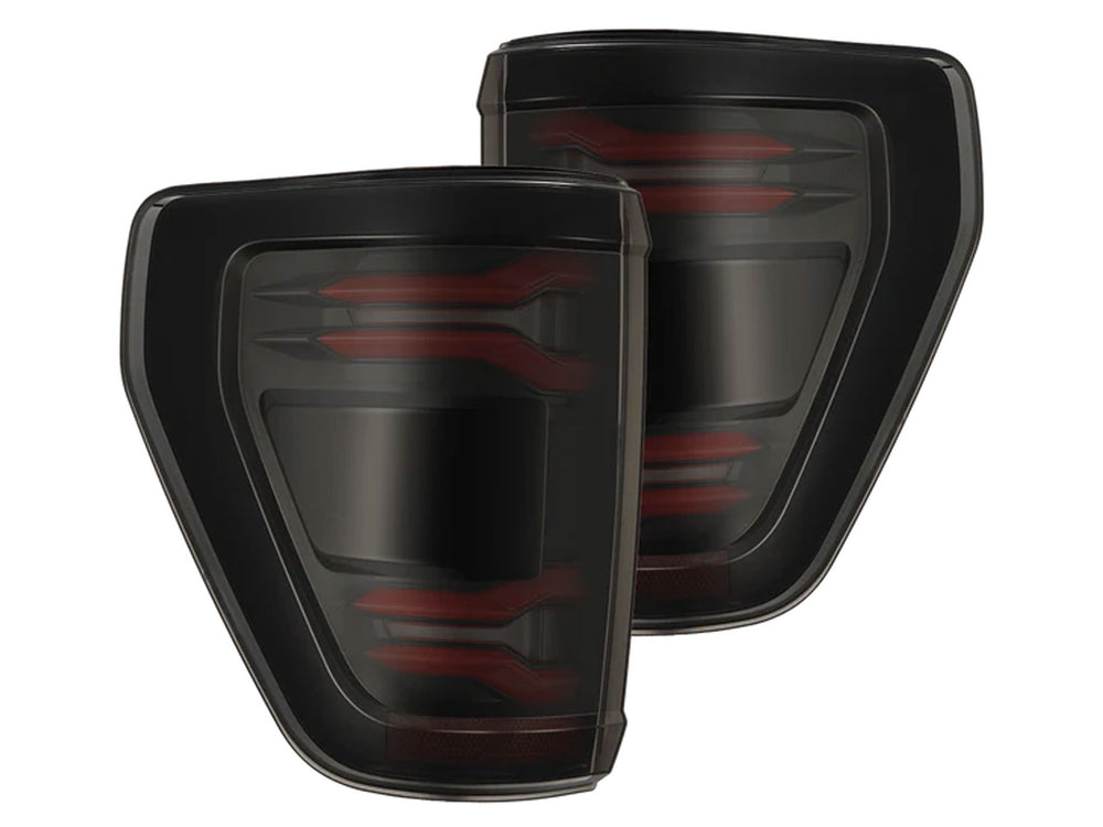 AlphaRex 21-23 Ford F-150 LUXX LED Taillights - Black Red w/ BLIS