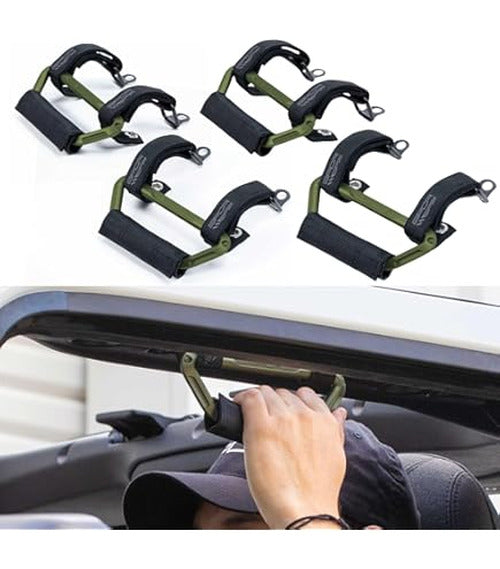 ***Discontinued***~(1 lbs. 12X9X3)~ Bartact Paracord Grab Handle - Headrest - (Sold as Pair) Universal fit to any adjustable/removable headrest - Black/Gecko-Neon Green