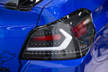 15C SUBARU WRX STI EVOLUTION TAIL LIGHTS CLEAR LENS BLACK BASE WHITE BAR