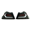 15C SUBARU WRX STI EVOLUTION TAIL LIGHTS CLEAR LENS BLACK BASE WHITE BAR