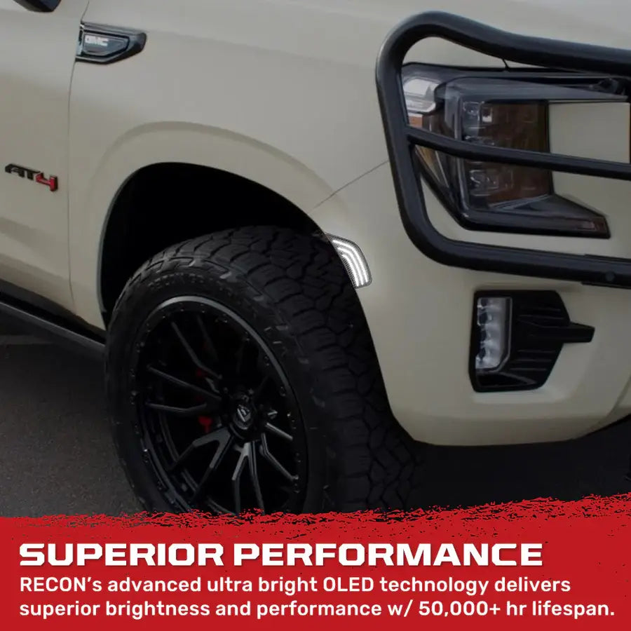 21C ESCALADE/TAHOE/YUKON LED FRONT FENDER LENS W WHITE LEDS CLEAR LENS