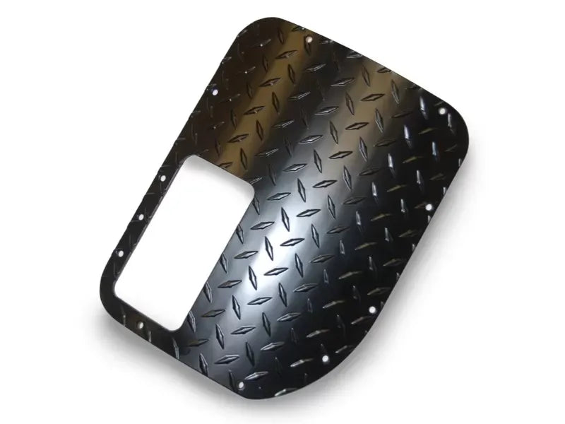 Shifter Cover: 1987-1996 Jeep Wrangler, YJ; without holes; diamond tread; aluminum