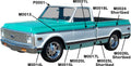 69-72 FENDER MOLDING, UPPER LH=RH