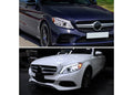 W205 PROJECTOR HEADLIGHTS CHROME HOUSING AND CLEAR LENS - SEQUENTIAL TURN SIGNAL - HALOGEN MODELS ONLY