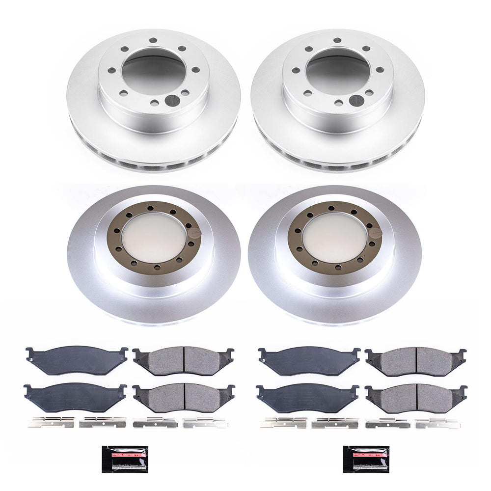 Power Stop 2002 Ford E-550 Super Duty Front & Rear Z17 Evolution Geomet Coated Brake Kit