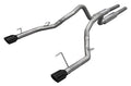 Cat Back Mid Muffler Exhaust System 05-10 Mustang GT Split Rear Dual Exit 2.5 in Intermediate And Tail Pipe M80 Mufflers Hardware 4 in Black Tips Incl Black Finish 409 Stainless Steel Pypes Exhaust