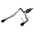 Cat Back Mid Muffler Exhaust System 05-10 Mustang GT Split Rear Dual Exit 2.5 in Intermediate And Tail Pipe M80 Mufflers Hardware 4 in Black Tips Incl Black Finish 409 Stainless Steel Pypes Exhaust