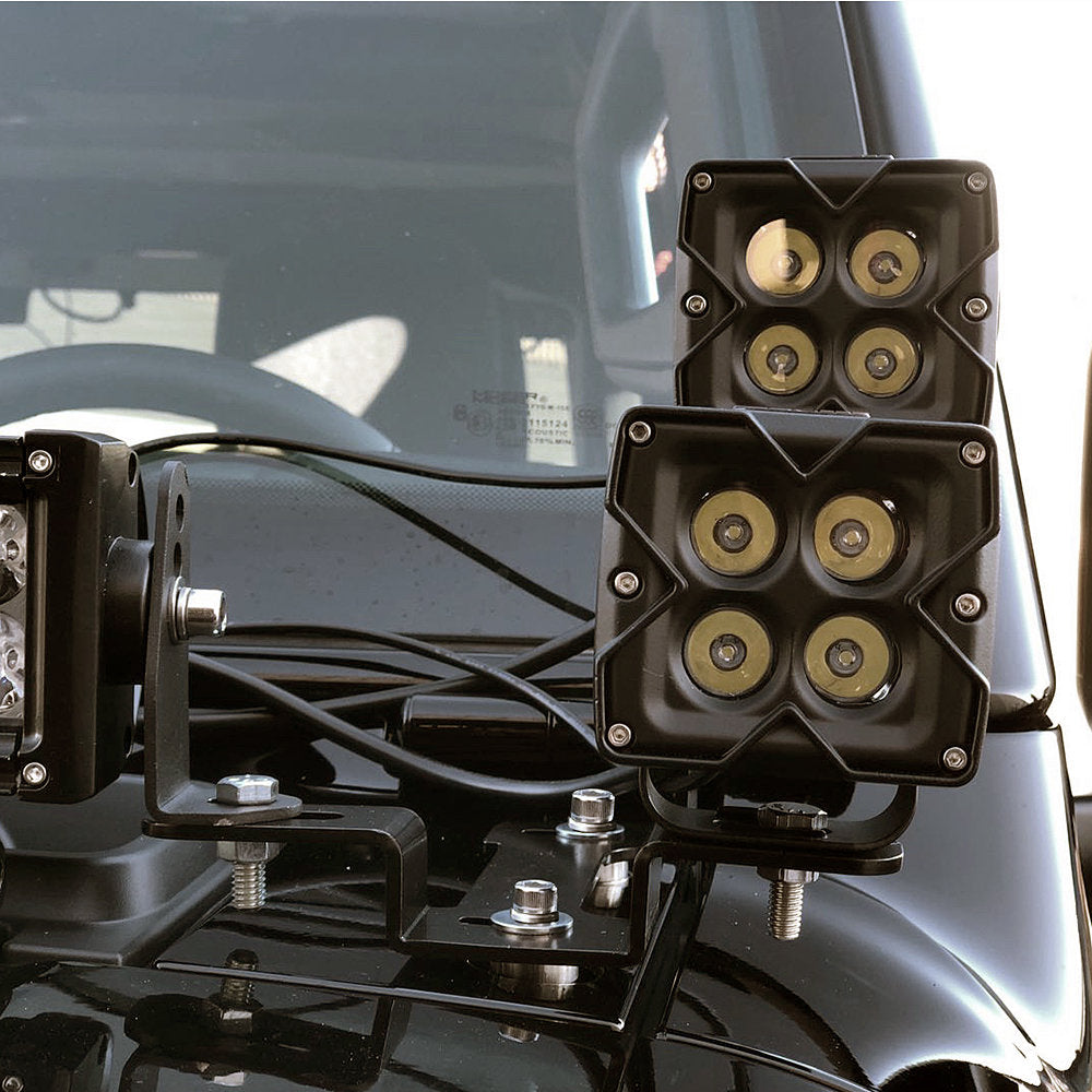 ~(10 lbs. 28X8X5)~ Jeep JL A-Pillar Dual Pod/Single 42in Light Bar Cowl Mount