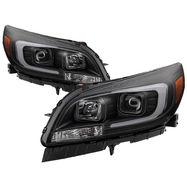 xTune 13-15 Chevy Malibu (Halogen Models Only) DRL Light Bar Proj. Headlights - Black PRO-JH-CM13-LB