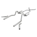 ~(86 lbs. 62X17X13)~ Crossmember Back w/H-Pipe Exhaust System 55-57 Split Rear Dual Exit 3 in Intermediate And Tail Pipe Race Pro Mufflers/Hardware Incl Tip Not Incl Pypes Exhaust