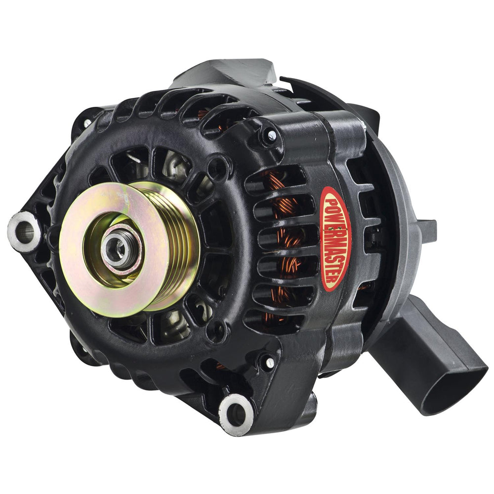 ALT GM CS130D BLACK 165A 6 GRV PULLEY 5:00 W/AIRDUCT COVER 1 WIRE OR OE HOOKUP