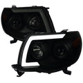 LED LIGHT BAR PROJECTOR HEADLIGHT WITH SEQUENTIAL SIGNAL BLACK SMOKE