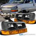 GMC SAVANA MATTE BLACK CLEAR LENS HEADLIGHTS