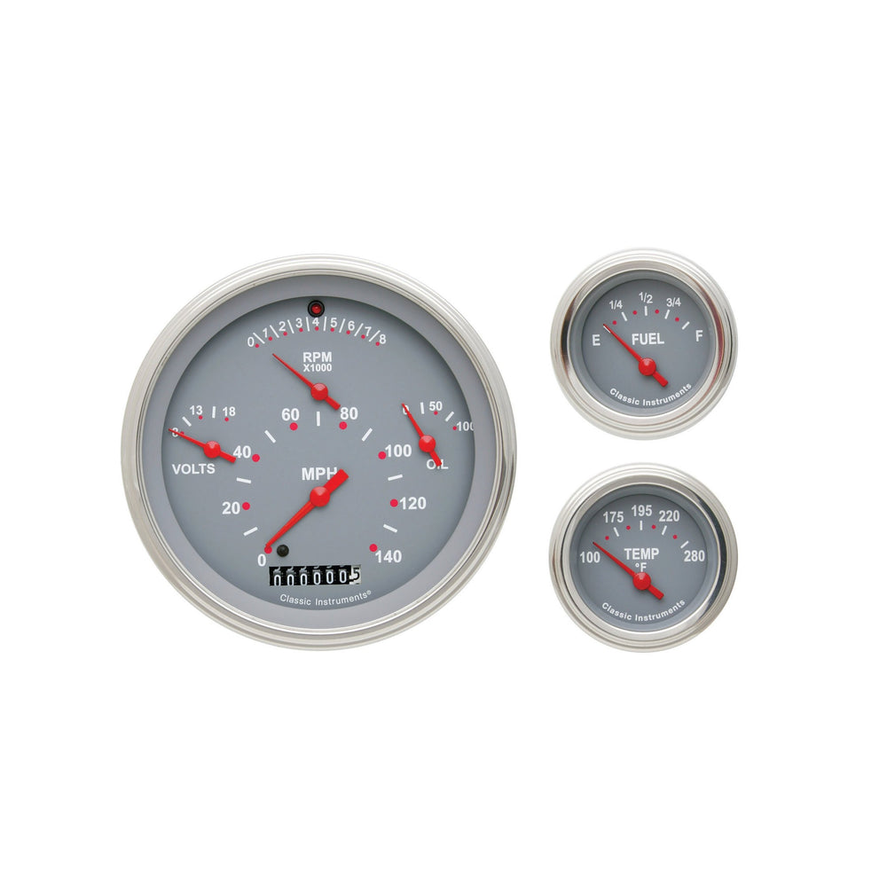 57 CHEVY 6 GAUGE SET GREY-GM