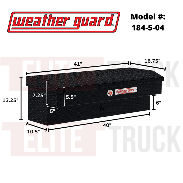 LOSIDE ALUMINUM TRUCK TOOLBOX W/1 KEY ULTRALOCK 41 X 17 X 13IN 3.0 CU FT CAPACITY GLOSS BLACK