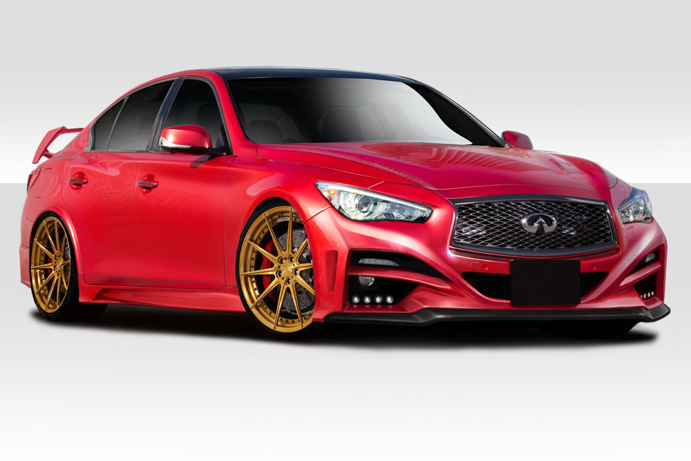 2014-2017 Infiniti Q50 Duraflex Impulse Kit - 5 Piece - Includes Impulse Front Bumper (113536) Impulse Side Skirts (113537) Impulse Rear Lip Spoiler (113538) Impulse Rear Wing Spoiler (113539)