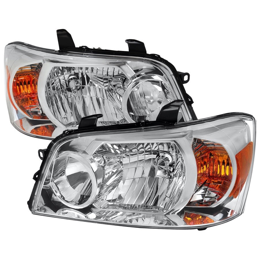 HEADLIGHTS WITH CHROME HOUSING AND CLEAR LENS - NO BULBS INCLUDED