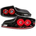 COUPE LED TAIL LIGHTS GLOSSY BLACK HOUSING CLEAR LENS RED LED BAR SEQUENTIAL TURN SIGNAL WITH BREATHING LIGHT EFFECT