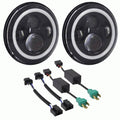 7" RD BLK LED HDLT SET W/HALO