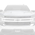 Billet Grille Horizontal Round Polished Aluminum 4 Pc Overlay