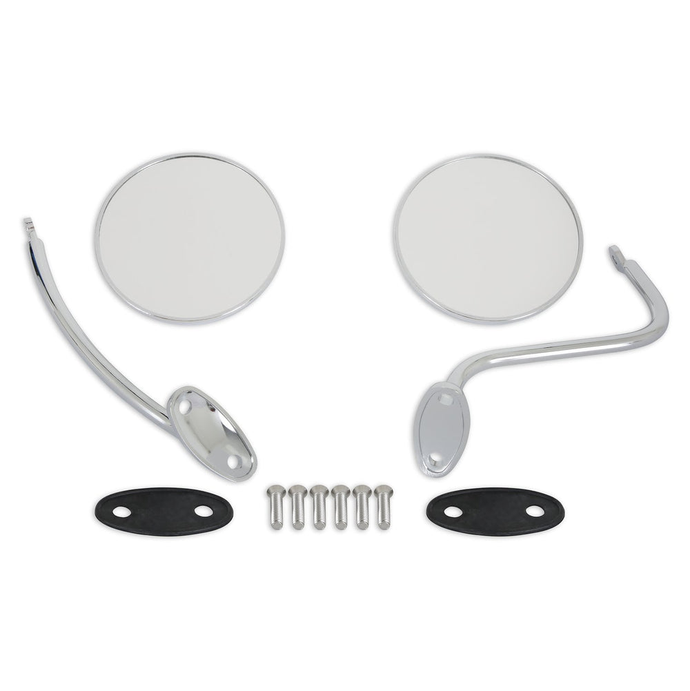 4755 CHEVY/GMC TRUCK BROTHERS TRUCKS MIRROR SET CHROME/STAIN ROUND SMOOTH