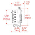ALT FORD 3G CHROME 140A 8 GRV PULLEY LARGE FRAME TRANSVERSE MTG OE ONLY VR