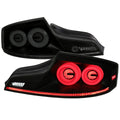 COUPE LED TAIL LIGHTS MATTE BLACK HOUSING SMOKED LENS WHITE LED BAR SEQUENTIAL TURN SIGNAL WITH BREATHING LIGHT EFFECT