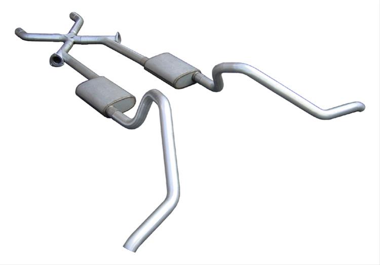 Cat Back w Xchange Exhaust System Split Side Dual Exit 2.5 in Intermediate And Tail Pipe Violator Muffler Hardware Incl Tip Not Incl Natural 409 Stainless Steel Pypes Exhaust