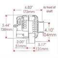 ALT GM CS130D NATURAL 165A 6 GRV PULLEY 5:00 W/AIRDUCT COVER 1 WIRE OR OE HOOKUP