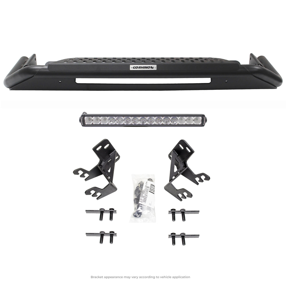 1018 RAM 2500/3500 RC3 LR SKID PLATE BULL BAR W/MNTING BRKTS LIGHT BAR KIT TXTD BLACK