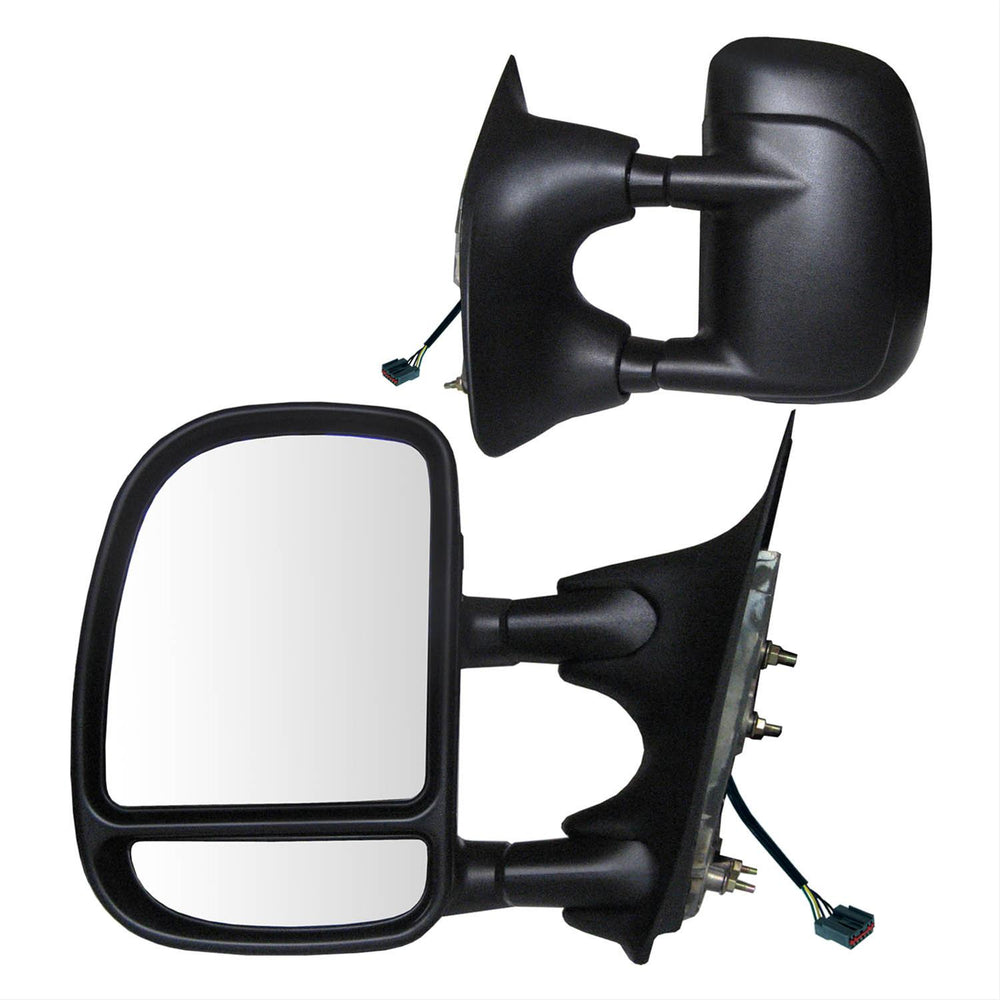 0005 FORD EXCURSION PAIR HEATED POWER FOLDAWAY OE MIRROR TXTRED BLK EXTENDABLE TOWING DUAL GLASS