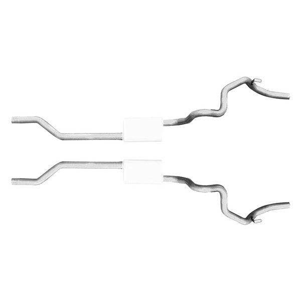 Crossmember Back Without X-Pipe Exhaust System Split Rear Dual Exit 2.5 in Intermediate And Tail Pipe Turbo Pro Mufflers Hardware Incl Tip Not Incl Natural 409 Stainless Pypes Exhaust