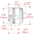ALT FORD 6G BLACK 200A 6 GRV PULLEY LARGE FRAME TRANS MTG INMUSTANGIN LISIGAS