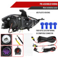 DRL LED BAR PROJECTOR HEADLIGHTS MATTE BLACK HOUSING SMOKED LENS AMBER REFLECTOR - SWITCHBACK LED LIGHT BAR LED SEQUENTIAL SIGNAL BREATHING LIGHT EFFECT - USES STOCK BULBS