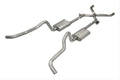 Crossmember Back w X-Pipe Exhaust System 55-57 Tri-Five Chevy Split Rear Dual Exit 2.5 in Intermediate And Tail Pipe Violator Mufflers Hardware Incl Tip Not Incl 409 Stainless Steel Pypes Exhaust