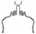 Crossmember Back w X-Pipe Exhaust System 75-81 F-Body Split Rear Dual Exit 2.5 in Intermediate And Tail Pipe Turbo Pro Mufflers Hardware Incl Catalytic Converter Incl Pypes Exhaust