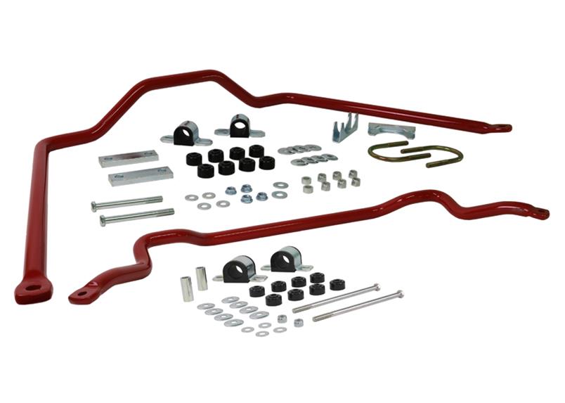 Sway bar - vehicle kit 2 Sway Bars 20 Bushings 4 Tubes 2 Brackets 2 Plates 4 Bolts 26 Washers 8 Nuts Install Guide Grease