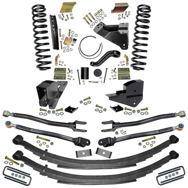 2324 FORD F250/F350 SD GAS 6IN LIFT KIT W/ COILS LEAFS 4LINK CONVERSION & BL