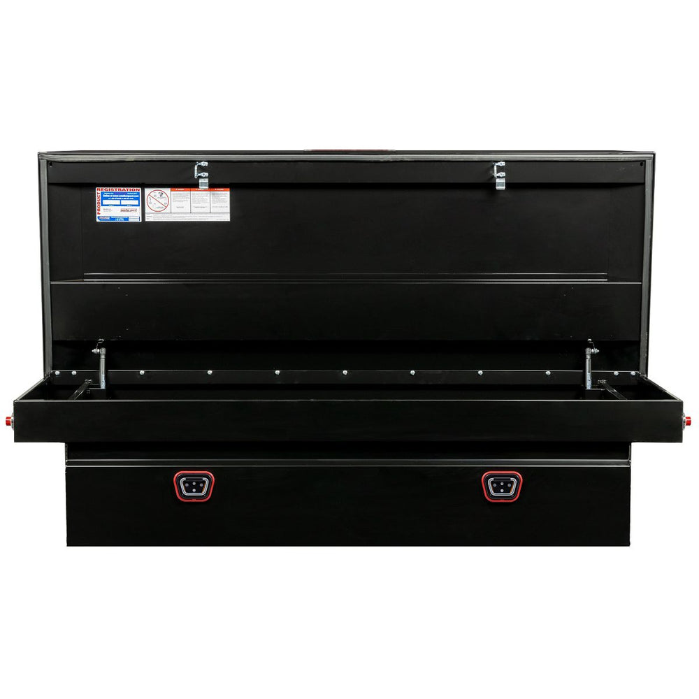 SADDLE BOX STEEL FULL EXTRA WIDE GLOSS BLACK 15.5 CU FT